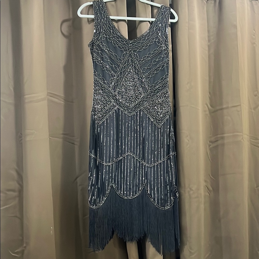Elegant Beaded Black Dress- S/M